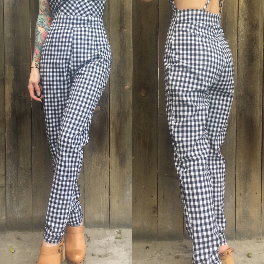 Gingham open back jumpsuit - Picture 3 of 5